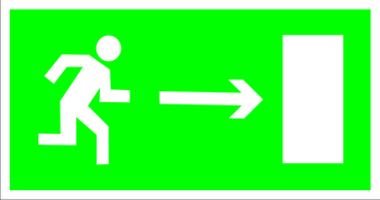 E03 направление к эвакуационному выходу направо (пленка, 300х150 мм) - Знаки безопасности - Эвакуационные знаки - Магазин охраны труда Протекторшоп