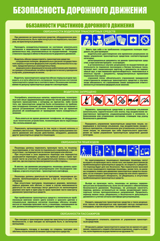 Плакат "Безопасность дорожного движения" (комплект из 3 листов, самоклейка) - Плакаты - Автотранспорт - Магазин охраны труда Протекторшоп